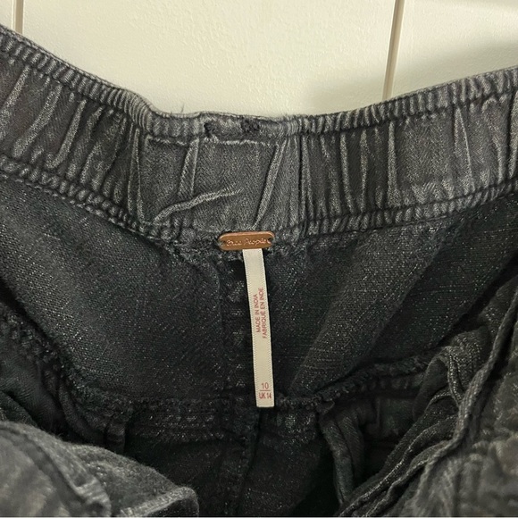 Free People Lotta Love Pleated Wide Leg Pants Black - Picture 5 of 6